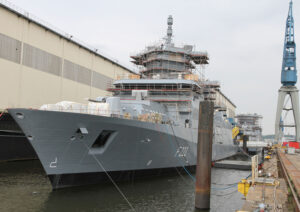 F125 „Baden-Württemberg“ in der Werft Blohm + Voss-Foto: Marine