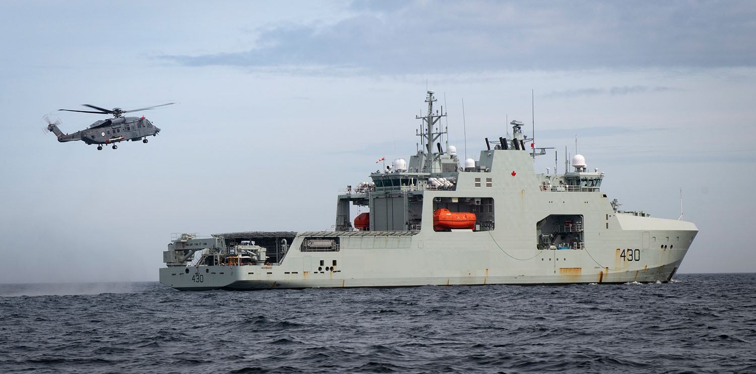 HMCS Harry DeWolf during sea trials prior to commissioning