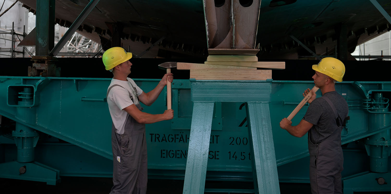 Hammering in the brass plate