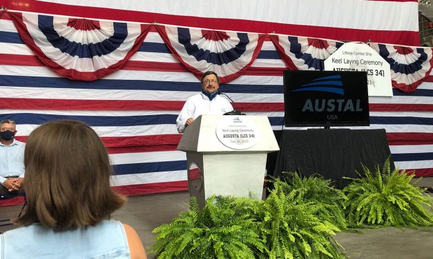 Keel laying of the USS Augusta