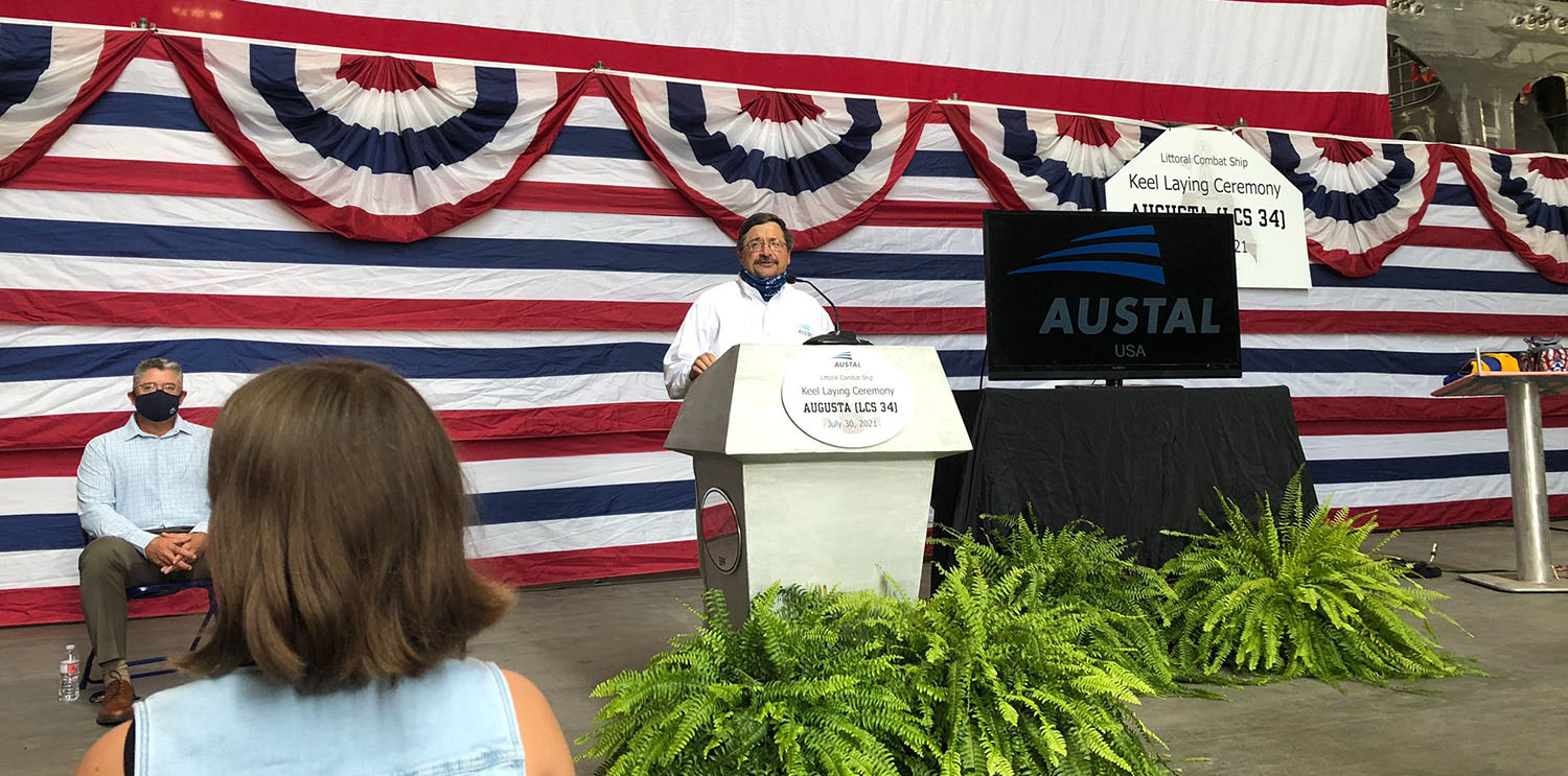 Keel laying ceremony of the USS Augusta