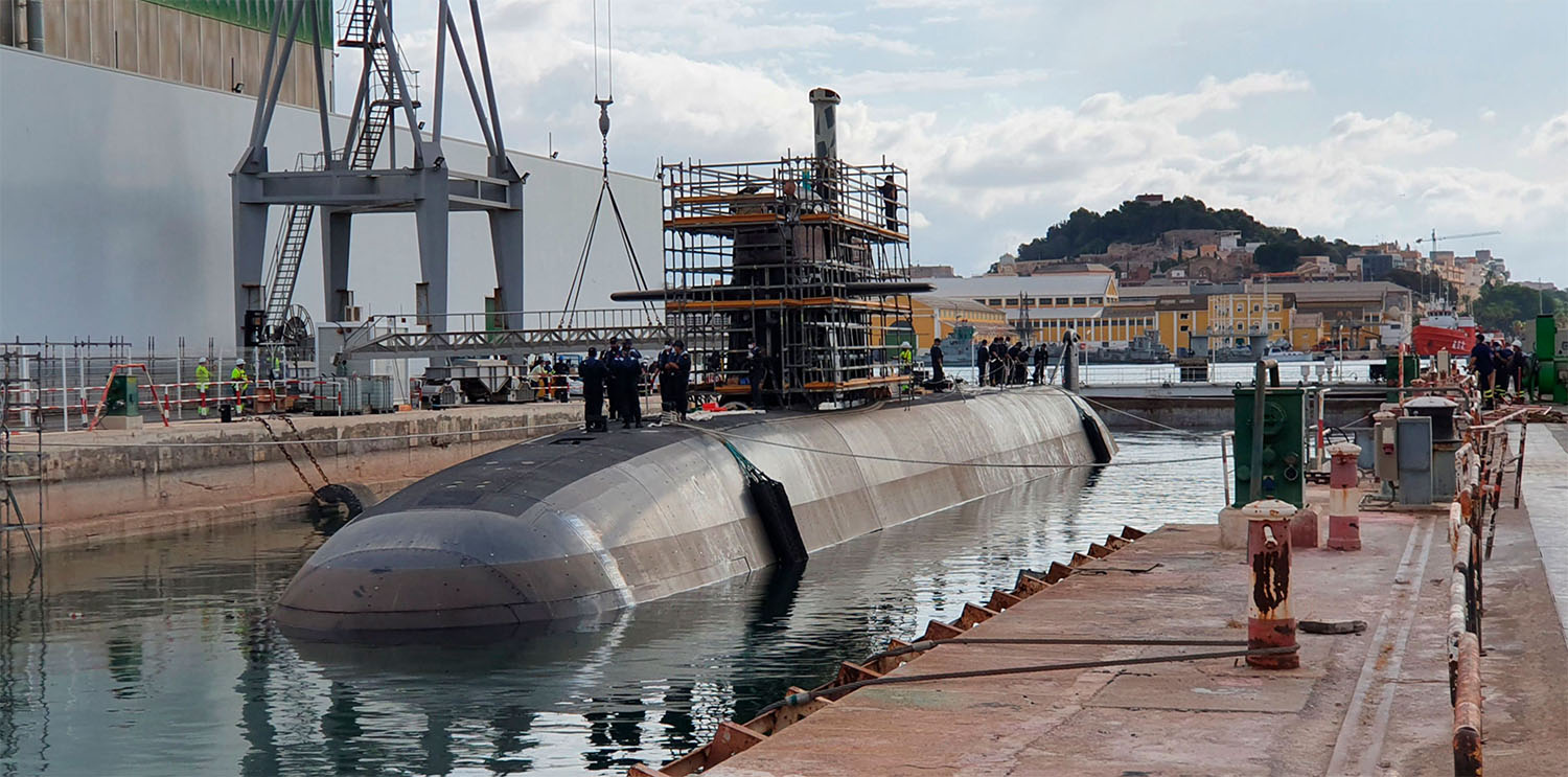 Isaak Peral wieder im Wasser bei Navantia