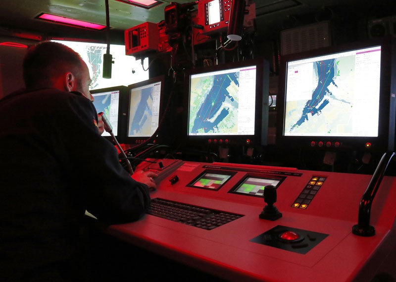 Die Operationszentrale des Minenjagdboots Grömitz. Foto: Bundeswehr/ Björn Wilke