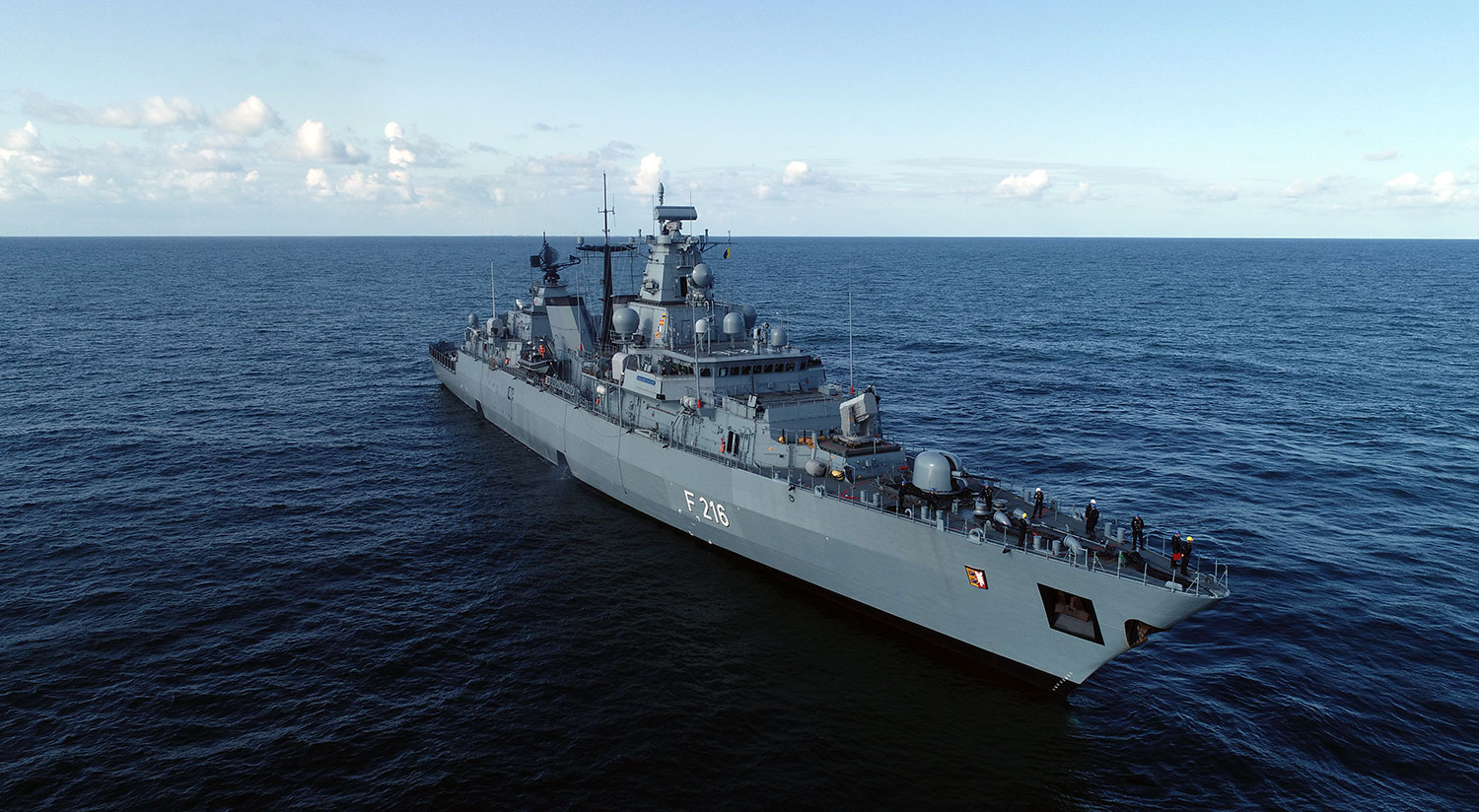 Frigate SCHLESWIG HOLSTEIN in the Aegean Sea, Photo: Küttler 