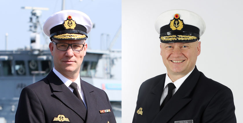 Flotilla Admiral Christian Bock (l.) and Flotilla Admiral Henning Faltin (r.)