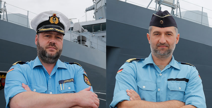 Frigate Captain Jan Jansen (l.) and Frigate Captain Sascha Huth (r.).