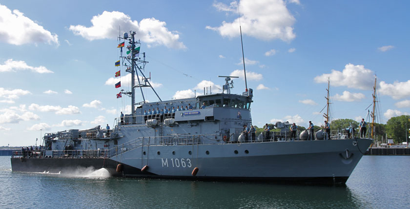 Minenjagdboot Bad Bevensen einlaufend aus einem vorherigen NATO-Einsatz. Foto: Björn Wilke