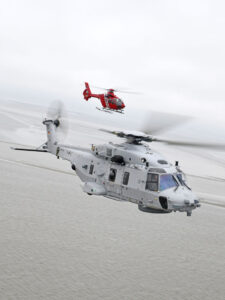 NH 90 (v.) und ein EC 135 von HTM. Foto: Bw/Marinefliegerkommando