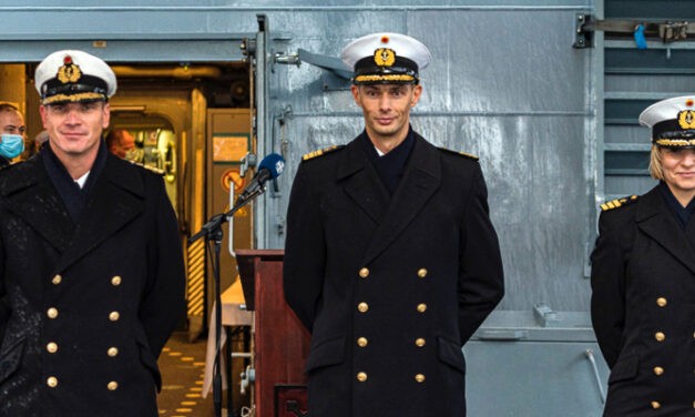 White cap against shuttle....