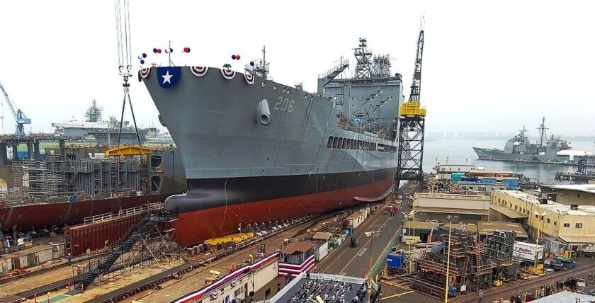 Stapellauf T-AO 206 USNS HARVEY MILK, San Diego/USA @ nassco