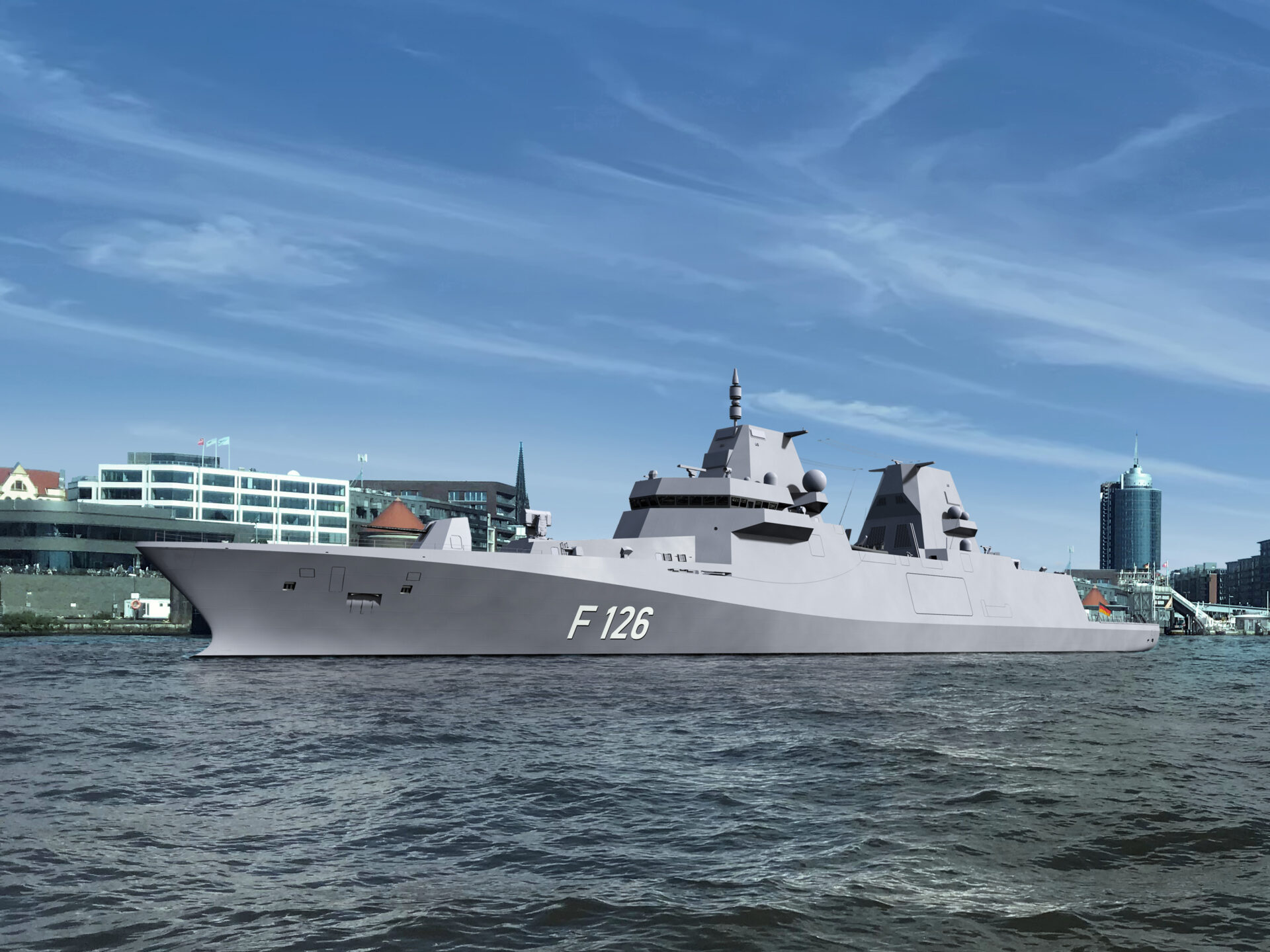 Rolls-Royce will supply the mtu guidance and automation system (FüSAS) for the F126 frigates © Graphic: damen/rolls-royce