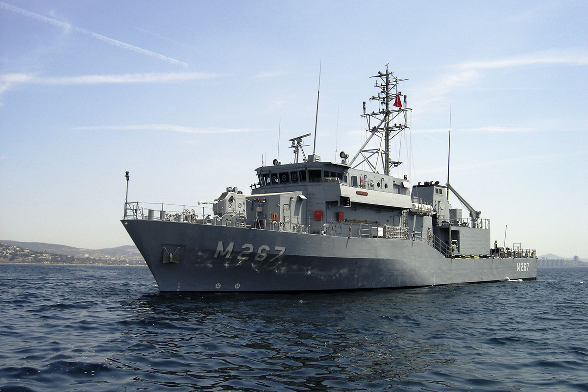 Türkischer Minenjäger der Aydin Klasse. Foto mit freundlicher Genehmigung von Abeking & Rasmussen Schiffs- u. Yachtwerft GmbH & Co. KG