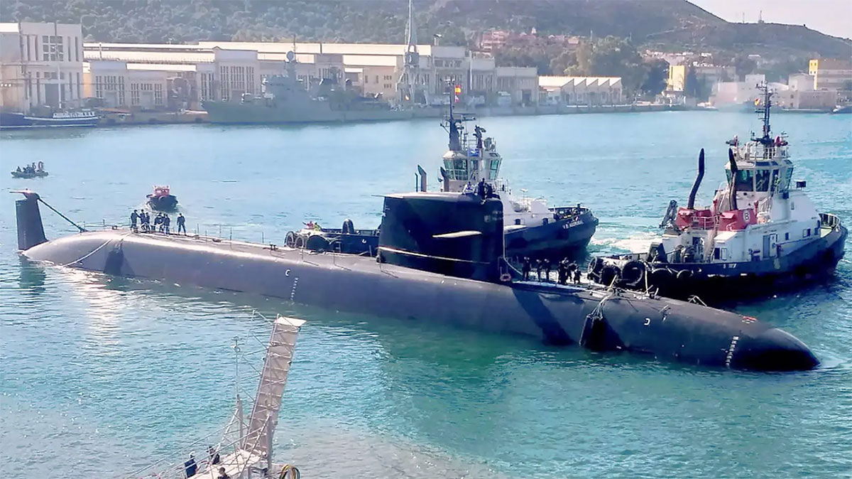 Spanischer U-Boots-Neubau S80 "Isaac Peral" bei Ausdocken. Foto: Navantia