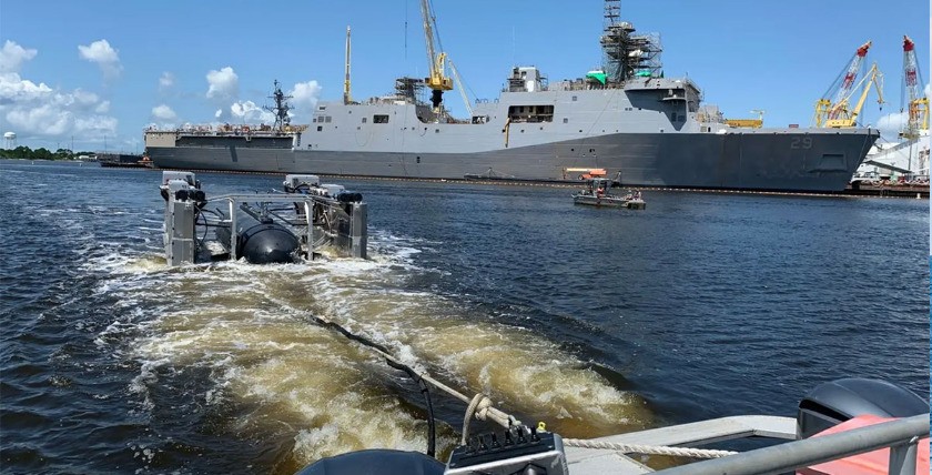 LDUUV-Ein-/Aussetzvorrichtung für Dock-Landungsschiffe San Antonio-Klasse. Foto: Huntington Ingalls Industries