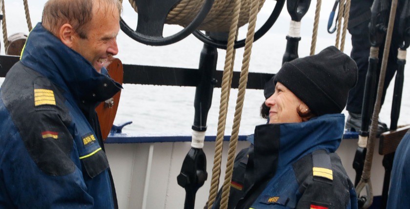 Kristina Herbst, neue Landtagspräsidentin der CDU in Schleswig-Holstein, empfängt "Gorch Fock", Fotos: Fregattenkapitän Petersen