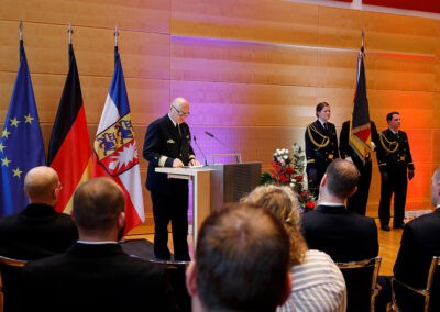 FAdm Faltin und Fahnenabordnung Minentauchereinsatzboot Bad Rappenau, Foto: Bundeswehr/Marcel Kröncke