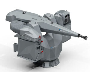 Zukünftiges Marineleichtgeschütz MLG27-4.0 der F126 von Rheinmetall. Grafik: Rheinmetall