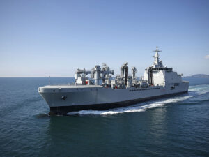 Das italienische Logistikschiff VULCANO bildet die Grundlage für eine neue Flotte von Flottentankern für die italienische und französische Marine, Abbildung: Fincantieri