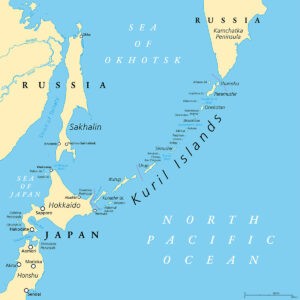 Die 1200 km lange Inselkette der Kurilen verbindet Kamtschatka mit der japanischen Insel Hokkaidō