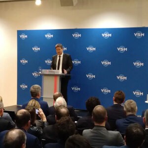 Federal Minister for Economic Affairs and Climate Protection Robert Habeck at the VSM 2023 parliamentary evening