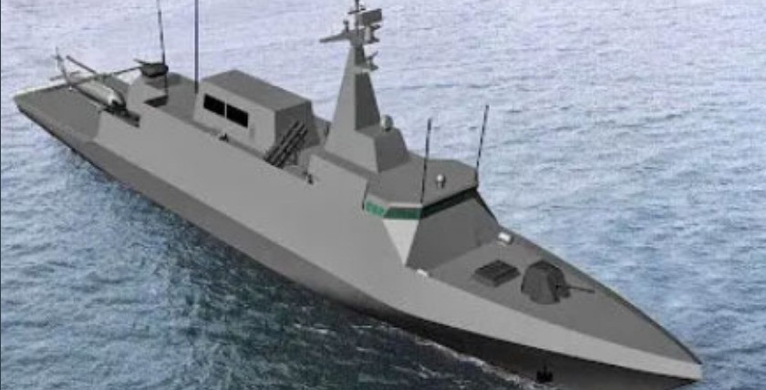 Entwurf der Avante 1800 Korvette/OPV von Navantia aus 2014 für Katar. Grafik: Navantia