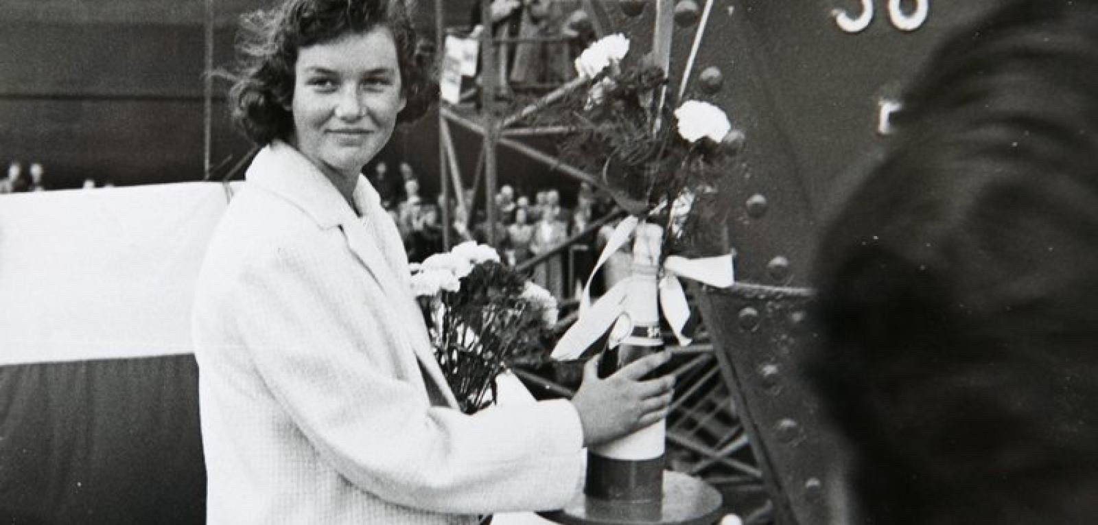 Ulli Kinau - Taufpatin des Segelschulschiffes "Gorch Fock". Foto: B&V