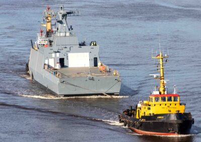 Achterschiffssektion der Korvette K130 "Lübeck" - wo ist jetzt das stumpfe Ende? Foto: Michael Nitz