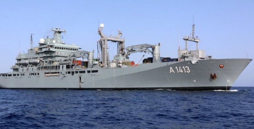 EGV A 1413 Bonn unterwegs in das Mittelmeer für EUNAVFOR MED Operation Irini. Foto: Bundeswehr/K.Brandt