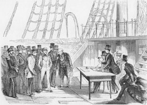 Die Schiffe der Reichsflottewerden versteigert, Abbildung: Archiv Deutscher Marinebund