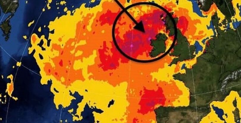 Marine Heat Wave vor den Britischen Inseln. Grafik: NOAA