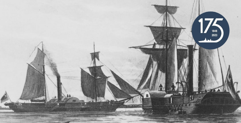 Radkorvetten Bremen und Hamburg, Abbildung: Germanisches Nationalmuseum Nürnberg