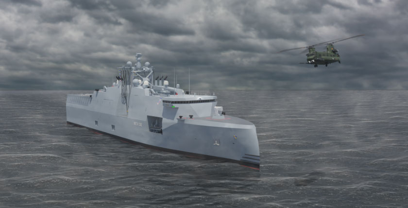 Die zukünftigen Transporthubschrauber CH-47 sollen auf dem NTV 130 landen können, Grafik: NVL