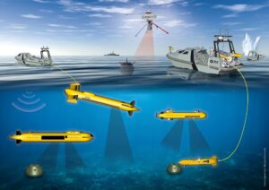 Verschiedene unbemannteFahrzeuge bilden einen möglichen Beitrag von ECA, Grafik: ECA Group