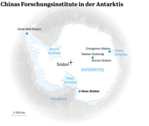 Die fünf chinesischen Forschungsstationen. Grafik: CSIS