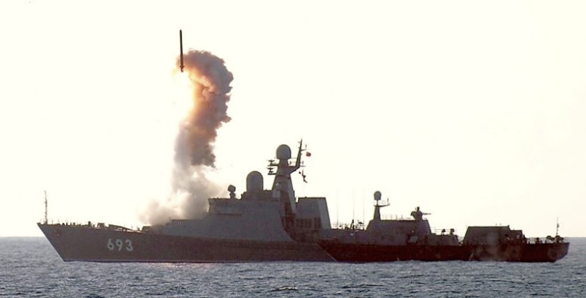 Dagestan beim Abschuss eines Kalibr-Marschflugkörpers, Foto: Staatliche Medien