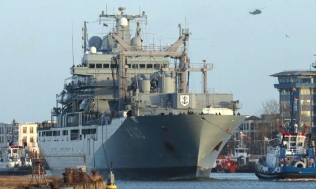 Einsatzgruppenversorger "Bonn" als Feuertaufe für die Warnowwerft