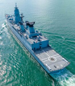 Fregatte Hessen, Klasse 124, im Dezember 2023. Foto: Michael Nitz