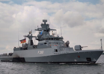 Departure of the corvette "Braunschweig" with the Inspector of the Navy on board