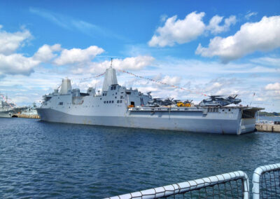 USS "New York" in glorious weather