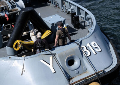 Short breather on the tugboat "Langeness"