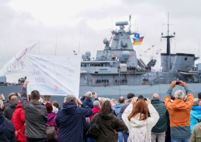 Arrival of frigate Brandenburg, picture: Bundeswehr/Leon Rodewald
