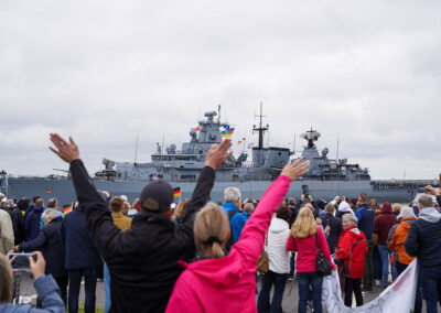 Arrival of frigate Brandenburg, picture: Bundeswehr/Leon Rodewald