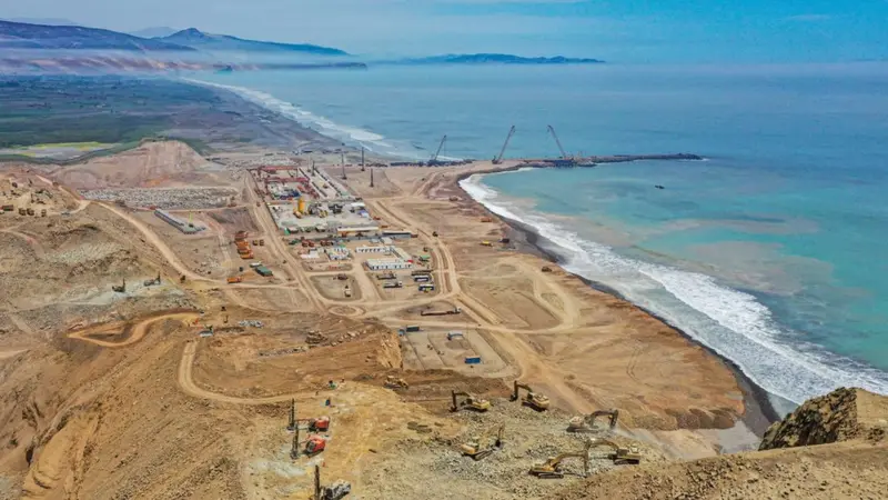 Major construction site - Chancay harbour. Picture: Presidential Office Peru