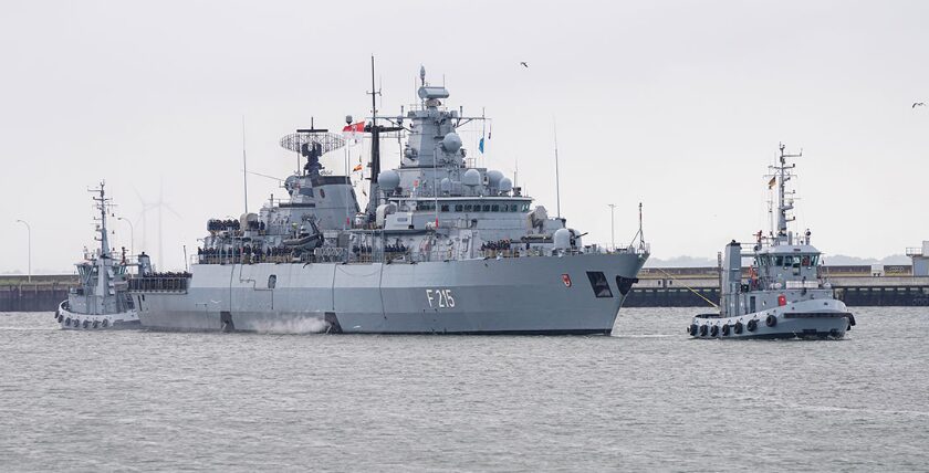 Arrival of frigate Brandenburg, picture: Bundeswehr/Leon Rodewald