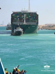 In the Suez Canal. Photo: SCA