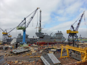 Endmontage des Flottenversorgers USNS Earl Warren auf der Nassco-Werft in San Diego, Foto: GD/NASSCO