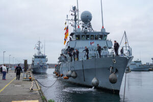 Am 03.11.24 lief das Hohlstablenkboot Pegnitz, von der NATO Unterstützungsmission Ägäis ein. Foto: Marcel Kröncke