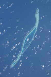 Neues Land – Barque Canada Reef, ein Atoll der Spratly Islands. Bild: NASA