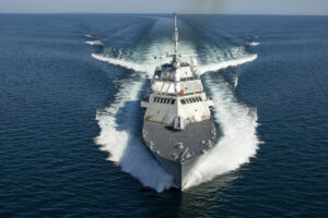 USS Freedom in voller Fahrtbei einem Geschwindigkeitsversuch, Foto: Lockheed Martin