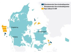 Übersicht der neuen Offshore-Windparks. Foto: Danish Energy Agency